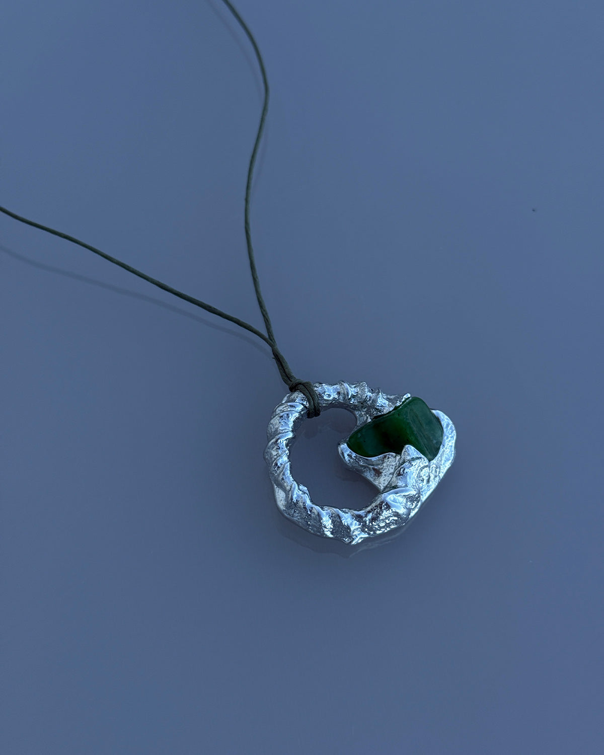 Mini Fossil Necklace w/ Green Stone