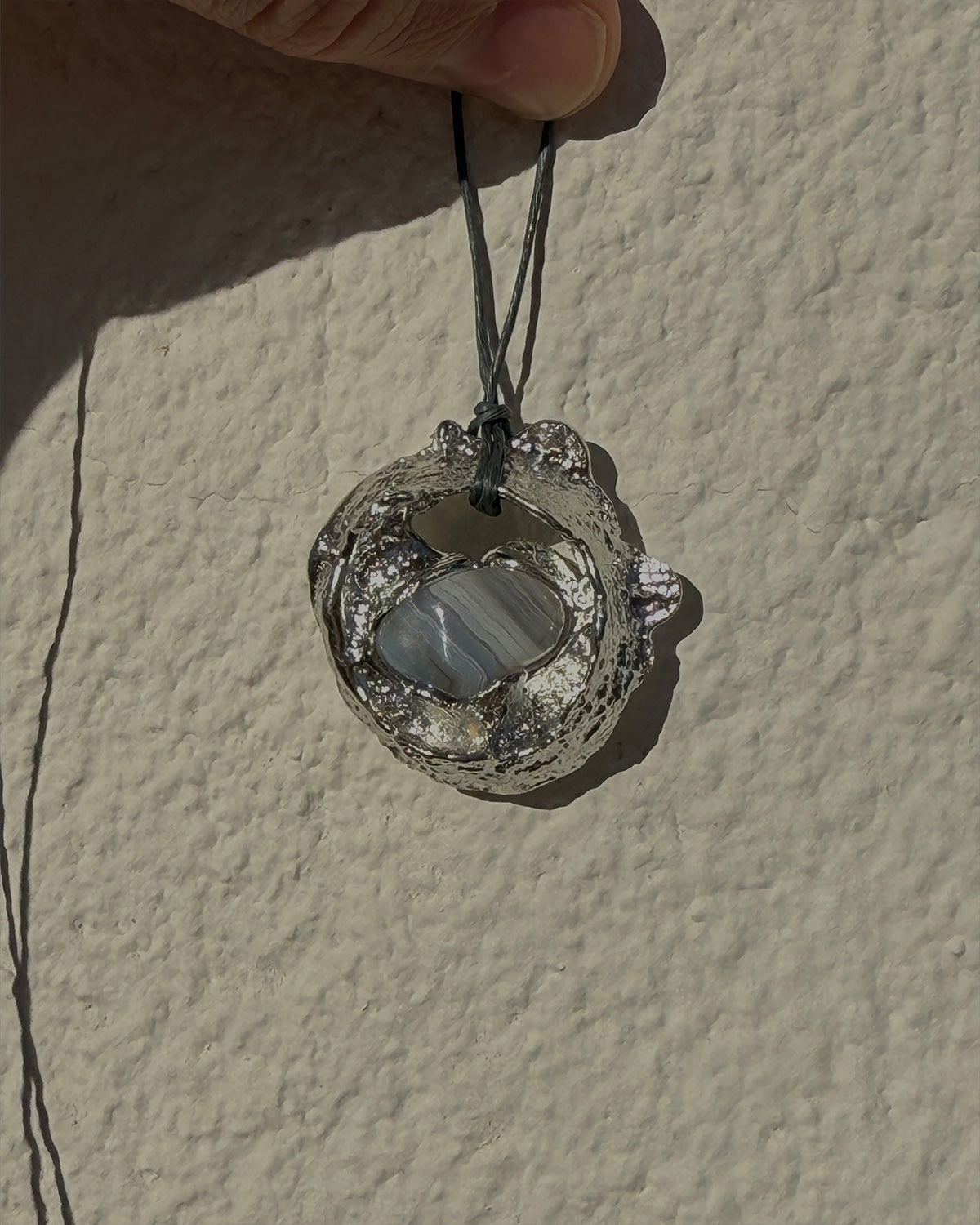 Mini Fossil Necklace w/ Blue Stone
