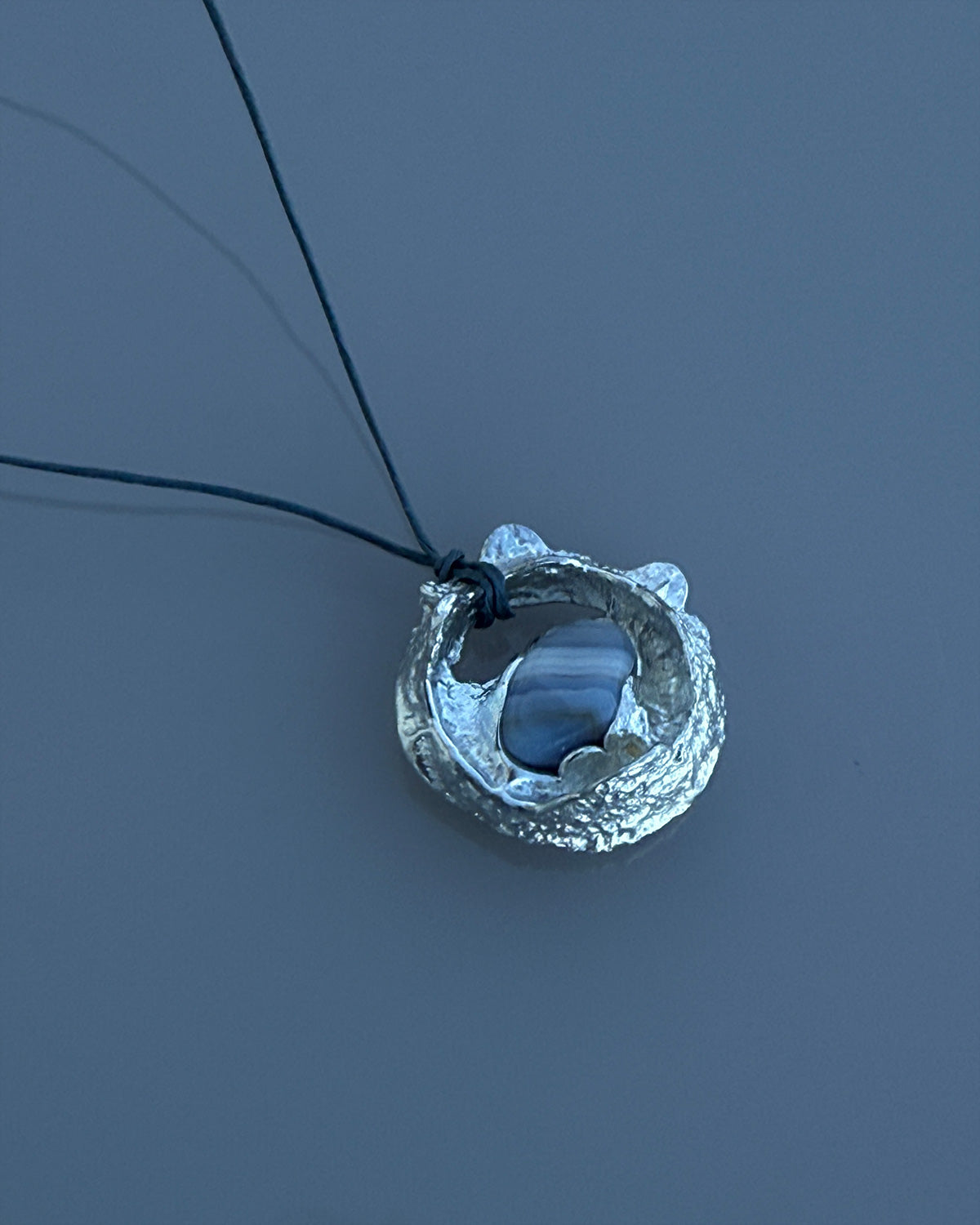 Mini Fossil Necklace w/ Blue Stone