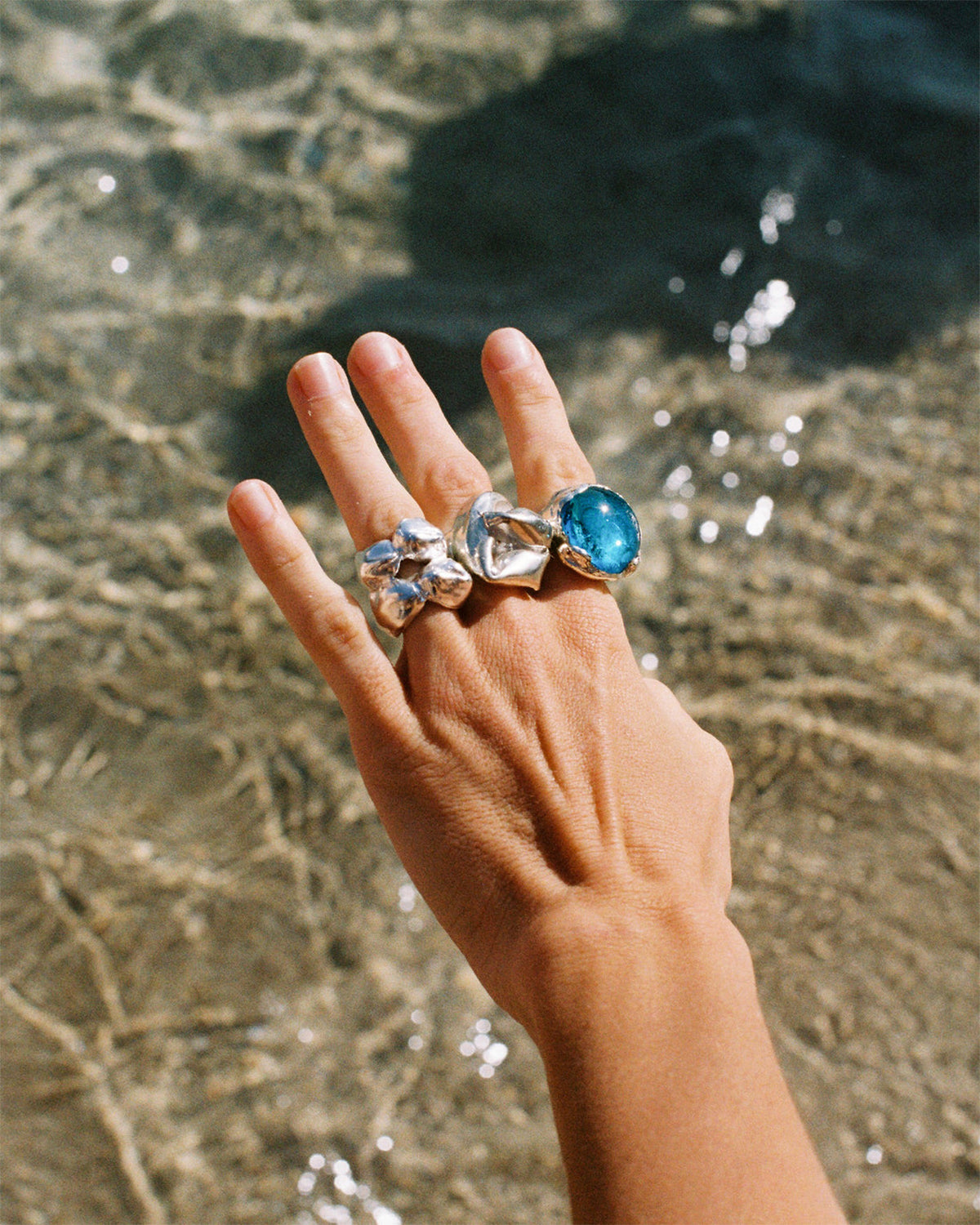 Atolón Aqua Glass Ring