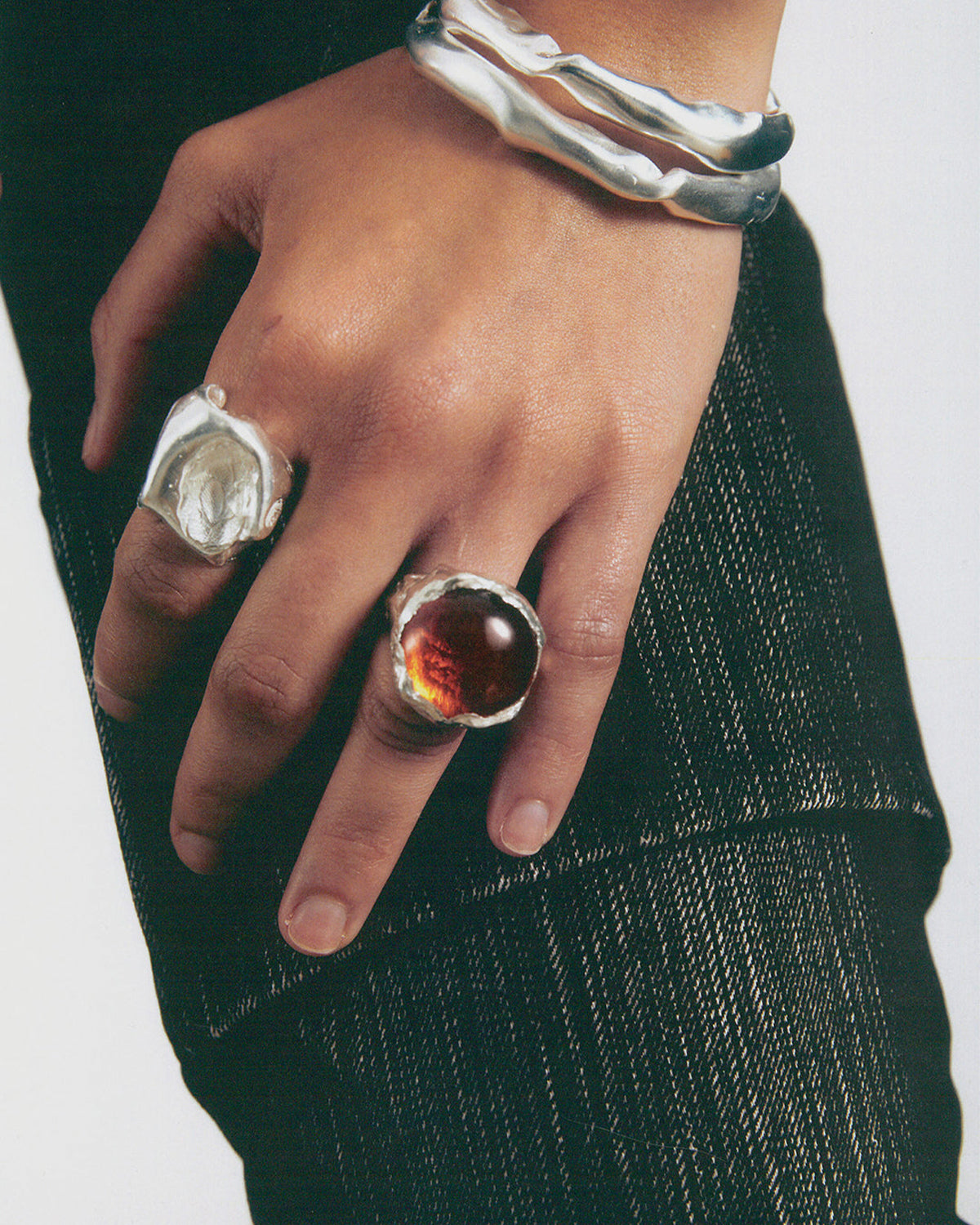 Atolón Orange Glass Ring