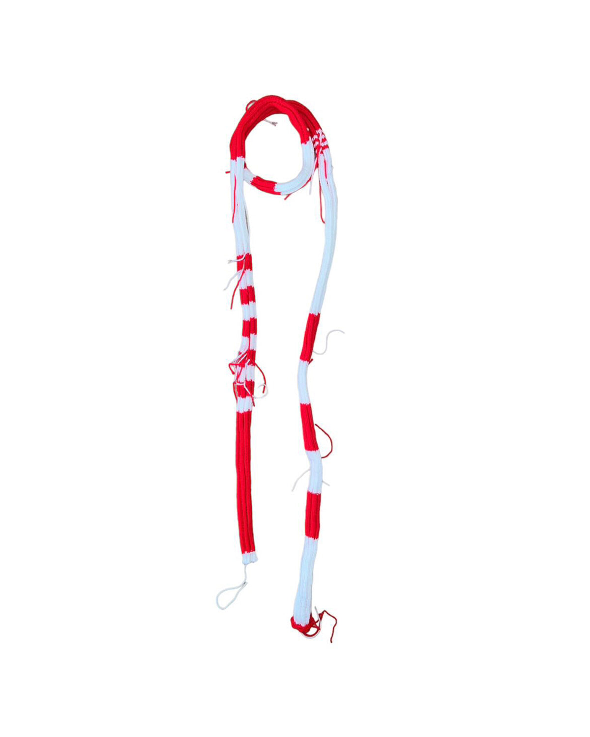 Skinny Worm Scarf White/Red